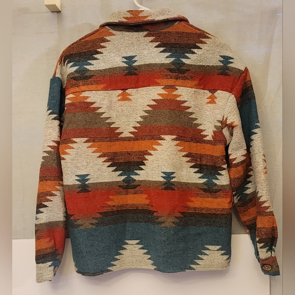 Emery Rose Aztec Patterned Button-Up Jacket. Pit/… - image 2